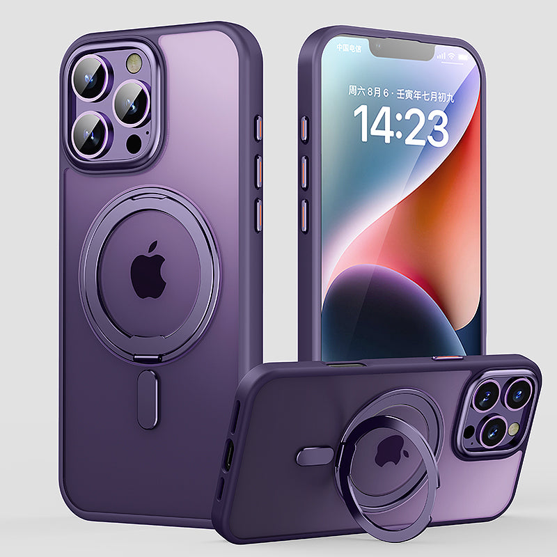 Quad iPhone 16 Pro Max Qmag KickStand Case Purple