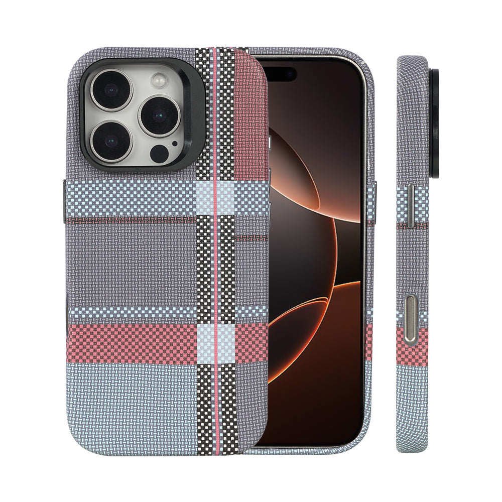 Quad iPhone 16 Plus Qmag Vogue W/Stand Case Plaid light